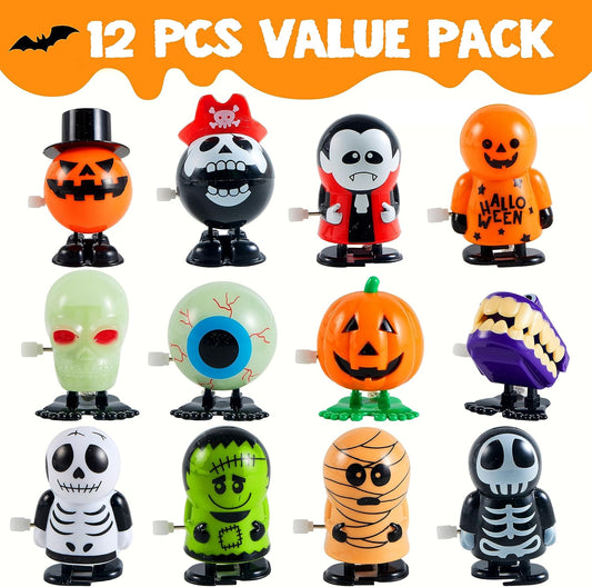 JOYIN 12 PCS Halloween Wind Up Toys for Kids Gifts, Wind Up Toys Bulk for Halloween Party Favors Goodie Bag Fillers, Student School Classroom Favors, Carnival Game Prizes - PuriLite