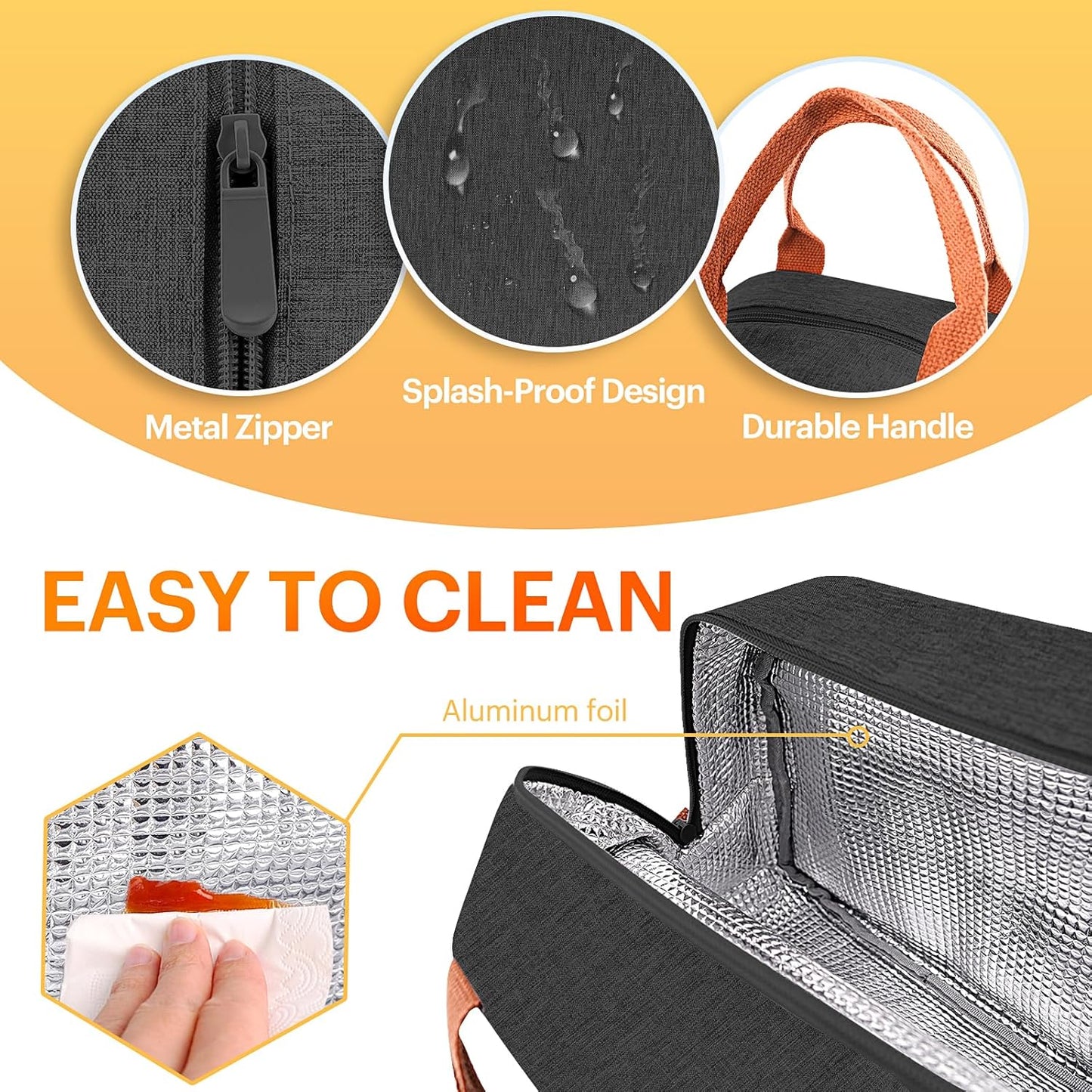 Lunch Bag for Women & Men Adult Insulated Lunch Box, Small Leakproof Cooler Food Lunch Containers Reusable High Capacity Lunch Tote Bags for Work, Travel, Outdoor