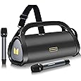 Monster Adventurer Max Bluetooth Speaker with Two Wireless Microphones, IPX7 Waterproof Outdoor Speakers with 100W Powerful Stereo Sound, Portable Bluetooth Speakers for Home, Camping, Silver