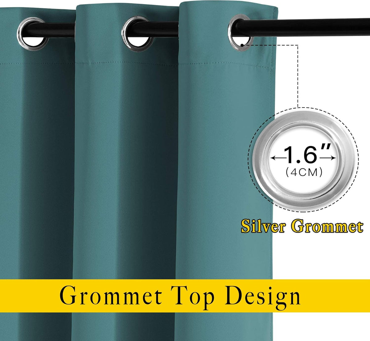 NICETOWN Blackout Curtains 2 Panels for Bedroom- Thermal Insulated Grommet Blackout Curtains 63 Inches Long for Living Room/Kitchen Rideaux occultants (2 Panels, W42 x L63 -Inch,Grey) - PuriLite