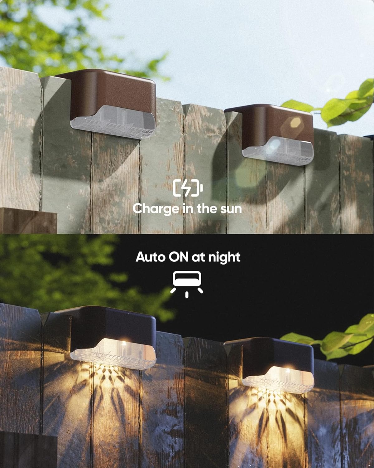 Solar Deck Lights 16 Pack Solar Fence Light Solar Powered Outdoor Step Light IP65 Waterproof LED Solar Pathway Light for Deck Fence Railing Garden Patio StairYard, Black