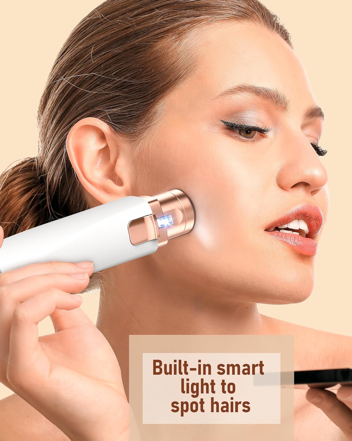 Purilite Select 2-in-1 Rechargeable Facial Hair Remover & Eyebrow Trimmer for Women