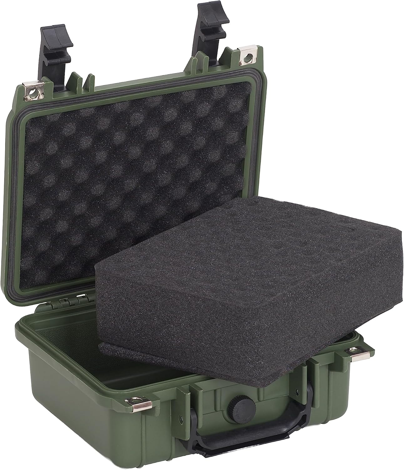 MEIJIA Portable All Weather Waterproof Protective Hard Case,Camera Case with Customizable Fit Foam,Fit Use of Drones, Camera, Equipments, 10.62inchx9.68inchx 4.87inch (Orange)