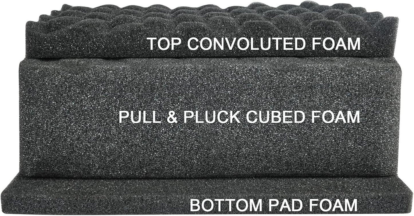 MEIJIA All Weather Portable Waterproof Hard Case,Camera Case with Customizable Fit Foam, Perfectly Protection of Camera, Drones,Pistols,Lens,Equipments,18.5 x14.06x6.93inches