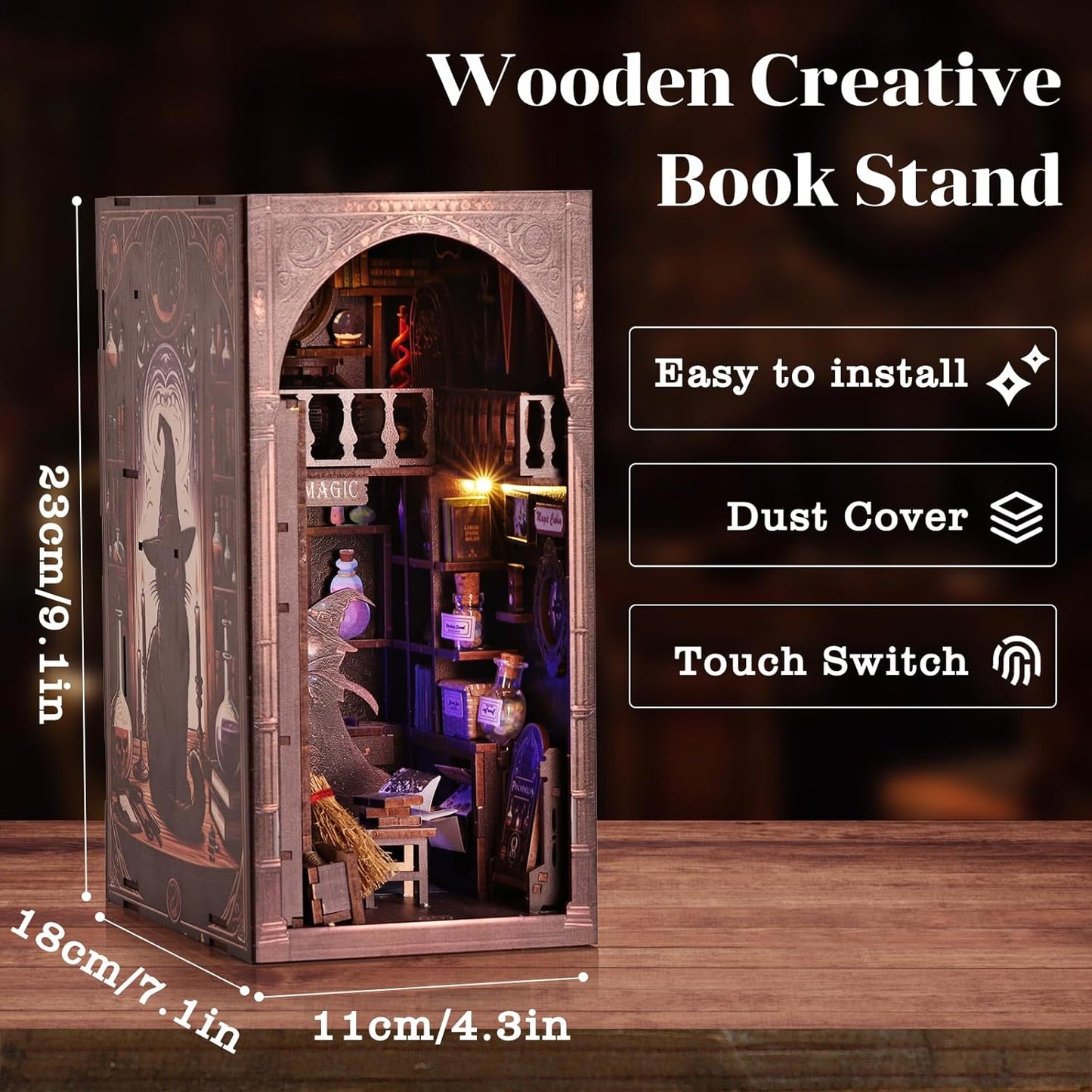 Purilite Select Magic Wizard Cat 3D Book Nook Kit