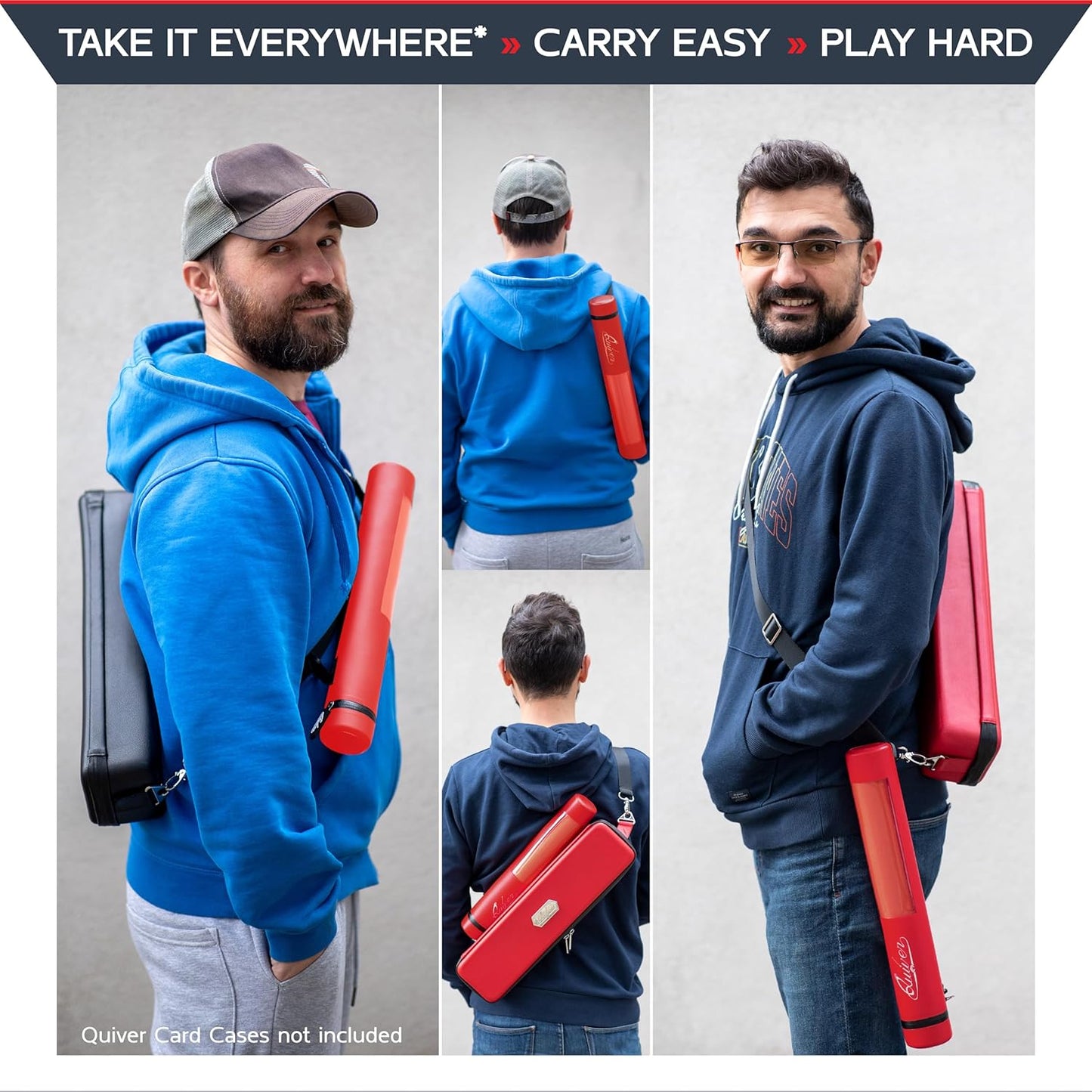Black Orion Playmat Tube - TCG MTG Playmat Tube Case Bag with Waterproof Zipper, Hidden Dice Pocket, Adjustable and Removable Shoulder Strap, See-Through Window, Perfect for Both 14" and 15" playmats