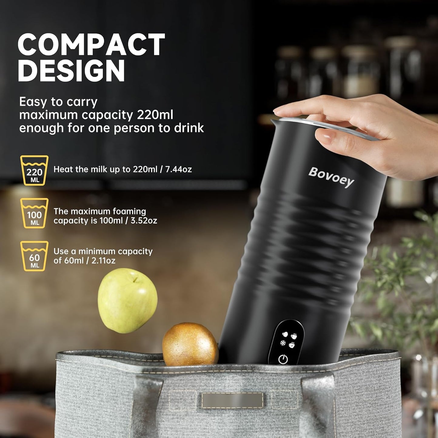Electric Milk Frother Handheld Set,4 in 1 Automatic Milk Frother and Steamer,Cold Foam Maker Set for Hot Chocolate,Latte,Cappuccino and Macchiato,Electric Mixer Handheld Set for Coffee and Eggs Black