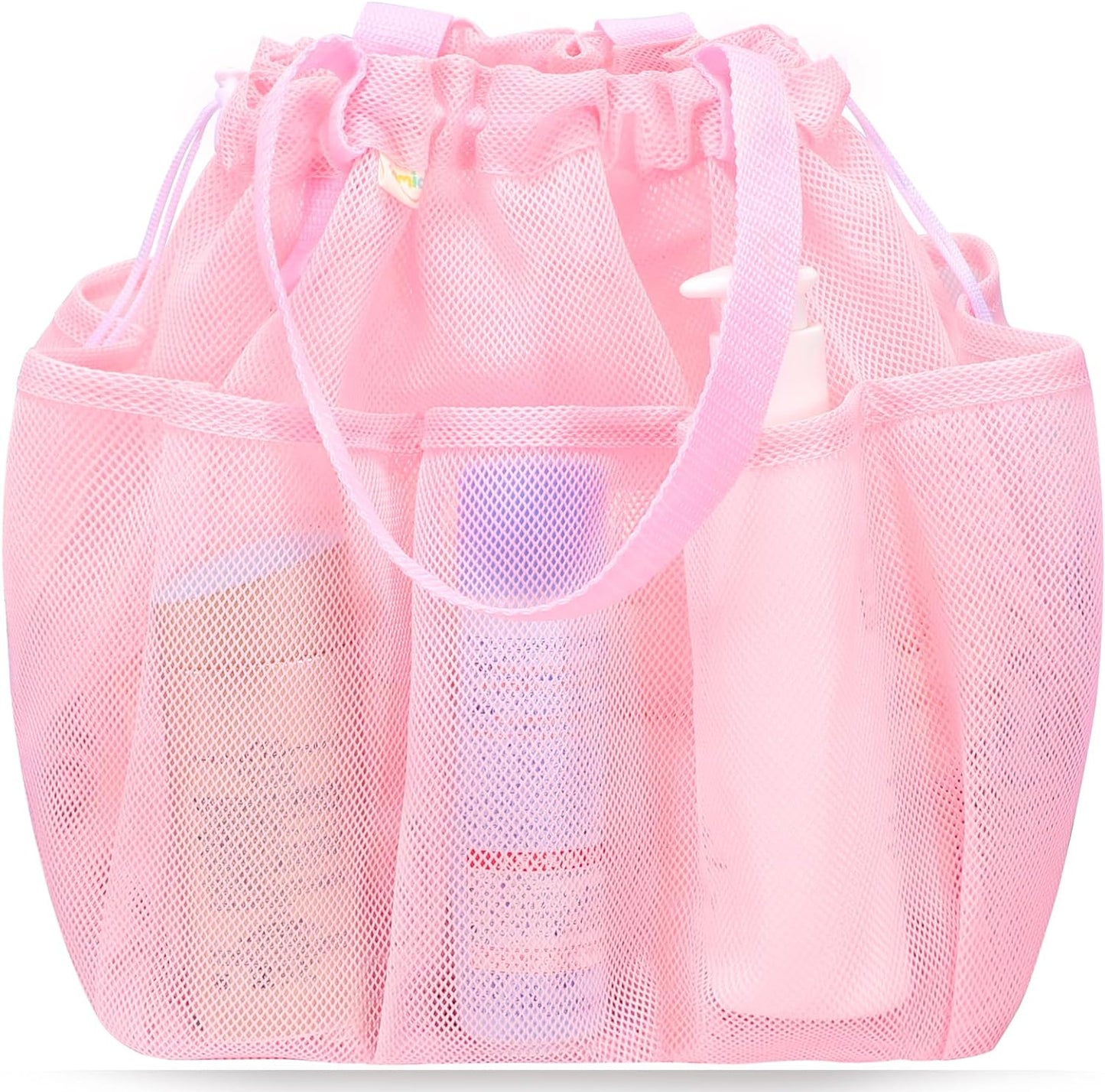 famichan Mesh Shower Caddy Portable, Dorm Room Essentials for College Students, Large Capacity with 8 Pockets Shower Bag for Camping,Swimming,Gym,Travel