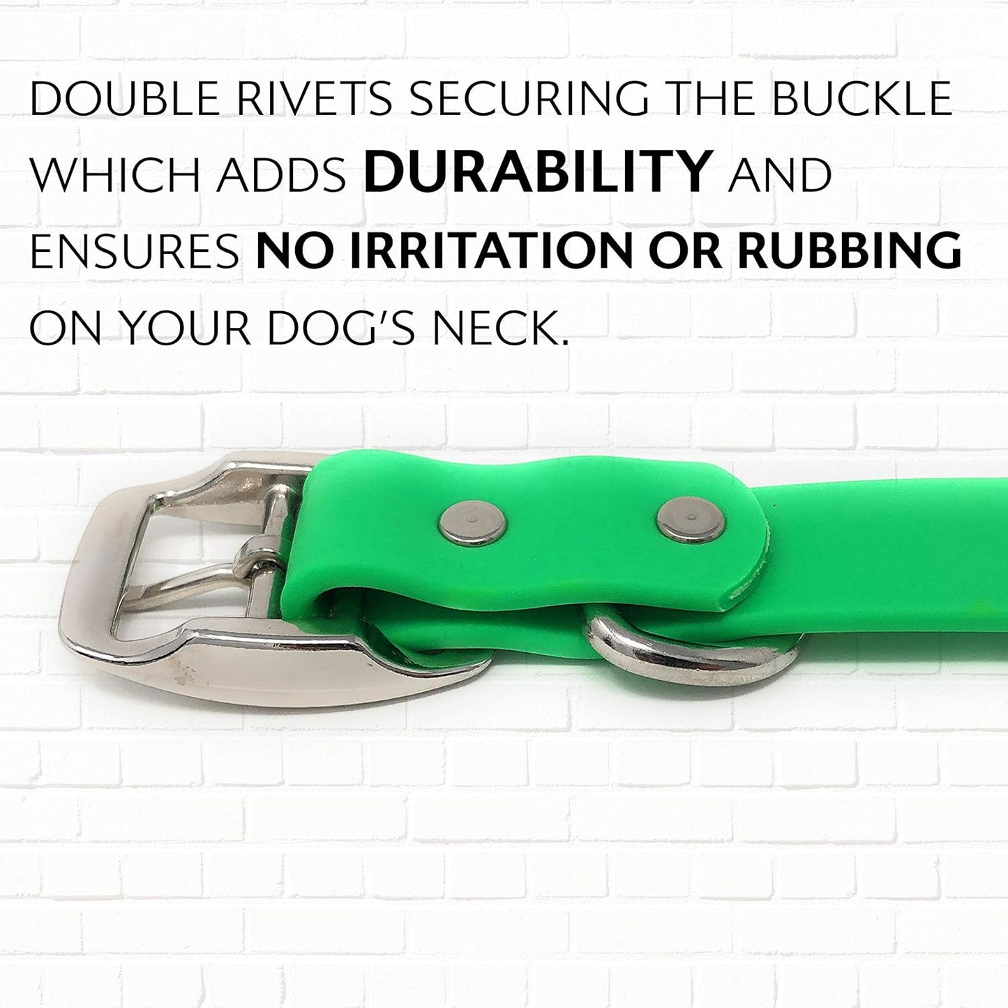 Regal Dog Products Medium Orange Dog Collar with Heavy Duty Double Buckle & D Ring | Vinyl Coated, Custom Fit, Adjustable Biothane Dog Collar Chew Resistant Waterproof Center-Ring Collar for Dogs