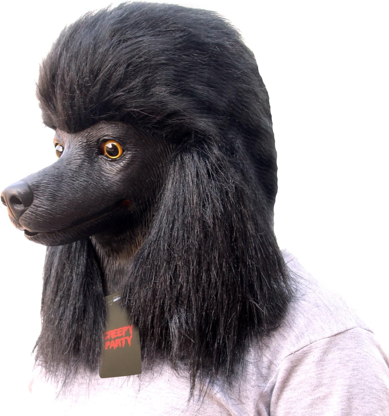Dog Mask Poodle Head Face Costume Novelty Halloween Party Dressing Up Masks For Adults And Kids (black poodle)