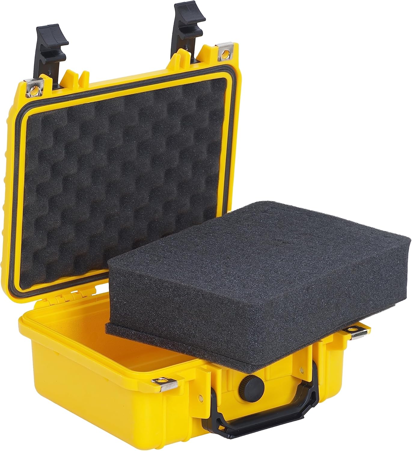 MEIJIA Portable All Weather Waterproof Protective Hard Case,Camera Case with Customizable Fit Foam,Fit Use of Drones, Camera, Equipments, 10.62inchx9.68inchx 4.87inch (Orange)