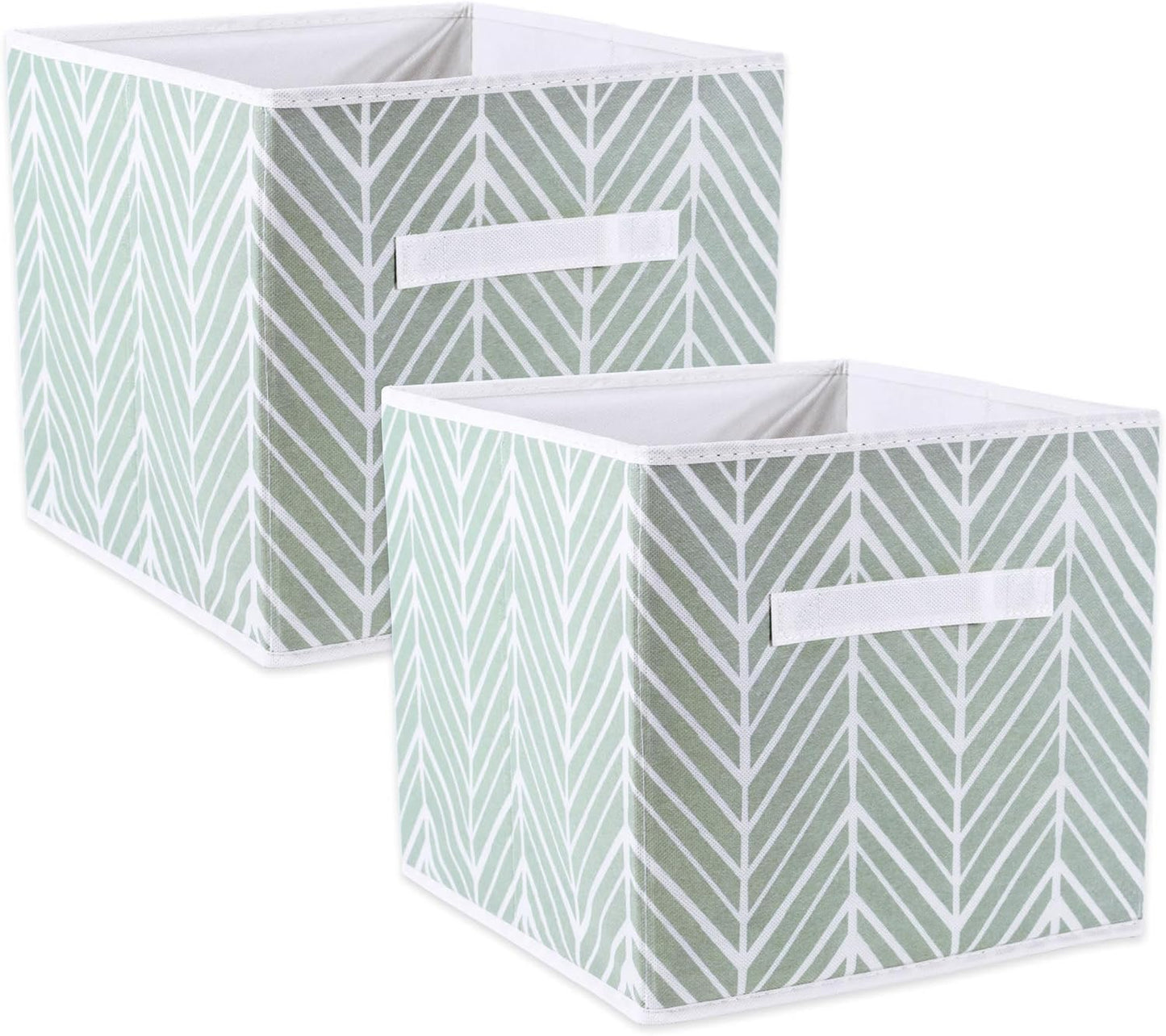 DII Foldable Fabric Storage Containers for Nurseries, Offices, Closets, Home Decor, Cube Organizers & Everyday Storage Needs, (Large - 11 x 11 x 11) Scroll Nautical Blue - Set of 2