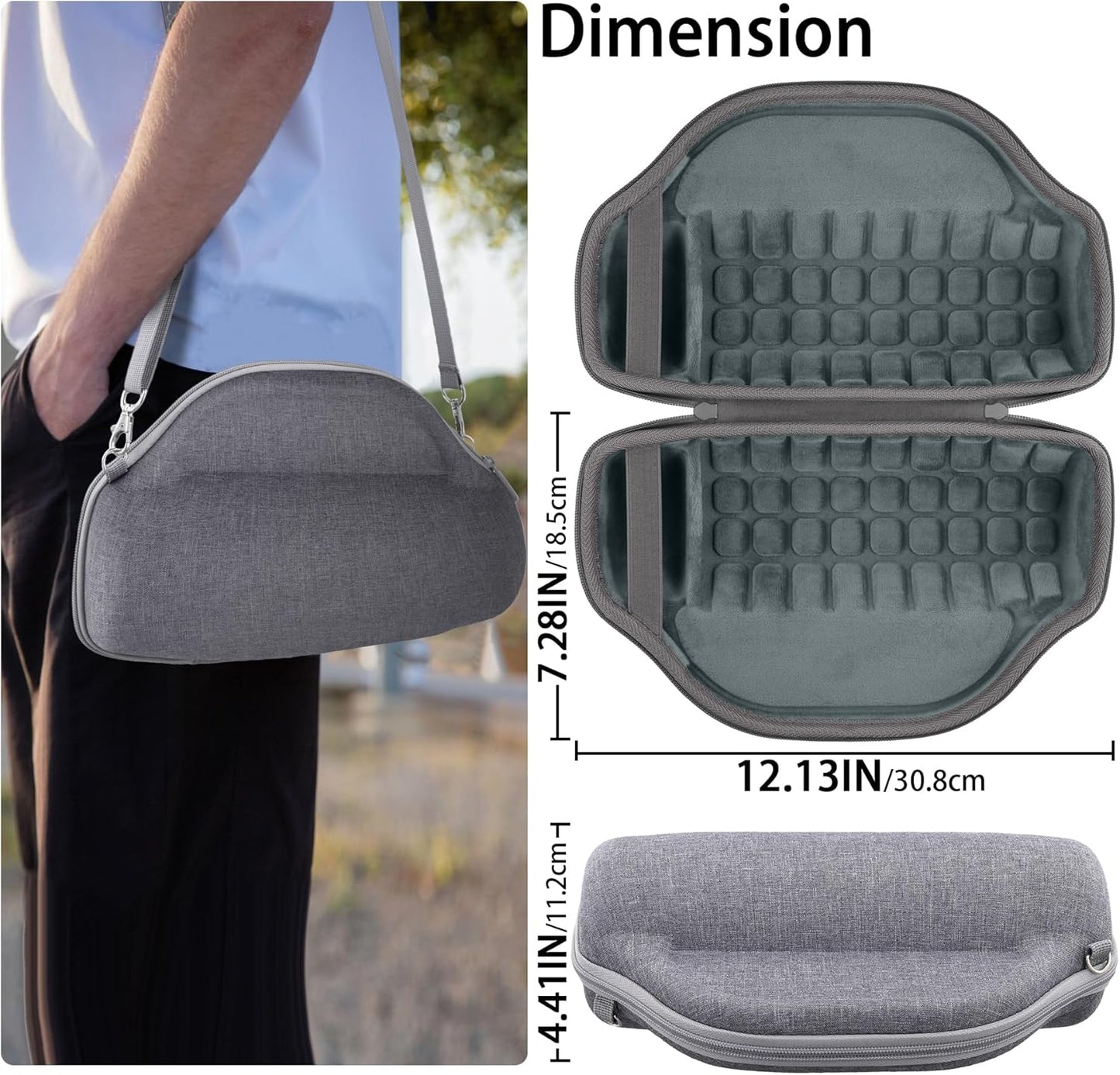 co2CREA Case for JBL Charge 6 Waterproof Portable Bluetooth Speaker, Hard Travel Case with Detachable Shoulder Strap (White Case)