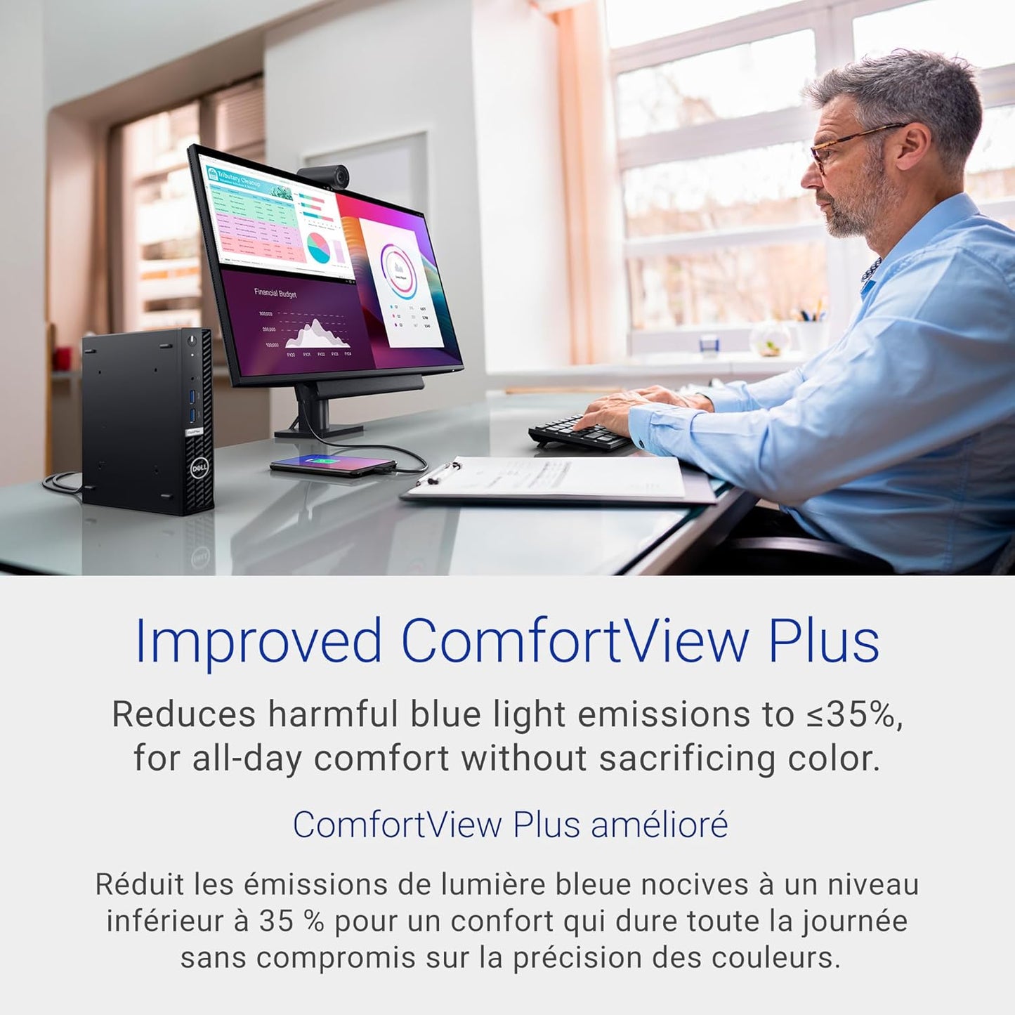 Dell 24 Monitor - P2425H - 23.8 Inch Full HD (1920 × 1080), 100Hz Refresh Rate, Comfortview Plus, 99% sRGB, IPS Panel, 1500:1, Tilt/Swivel/Pivot/Height, 3-Year Advanced Exchange Service - Black