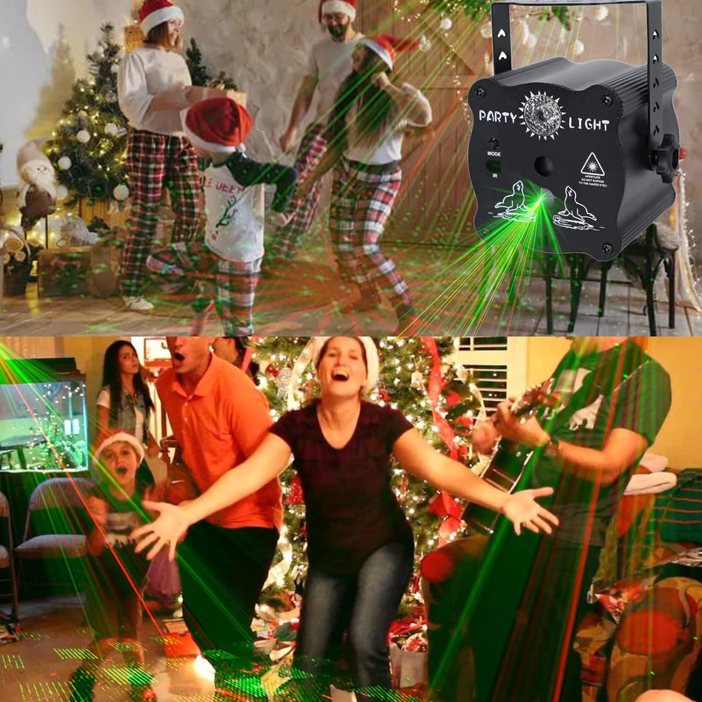 DJ Disco Light, Stage Party Lights, Rechargeable Laser Light Sound Activated RGB Led Flash Strobe Projector with Remote Control for Christmas Karaoke Pub KTV Bar Birthday Wedding