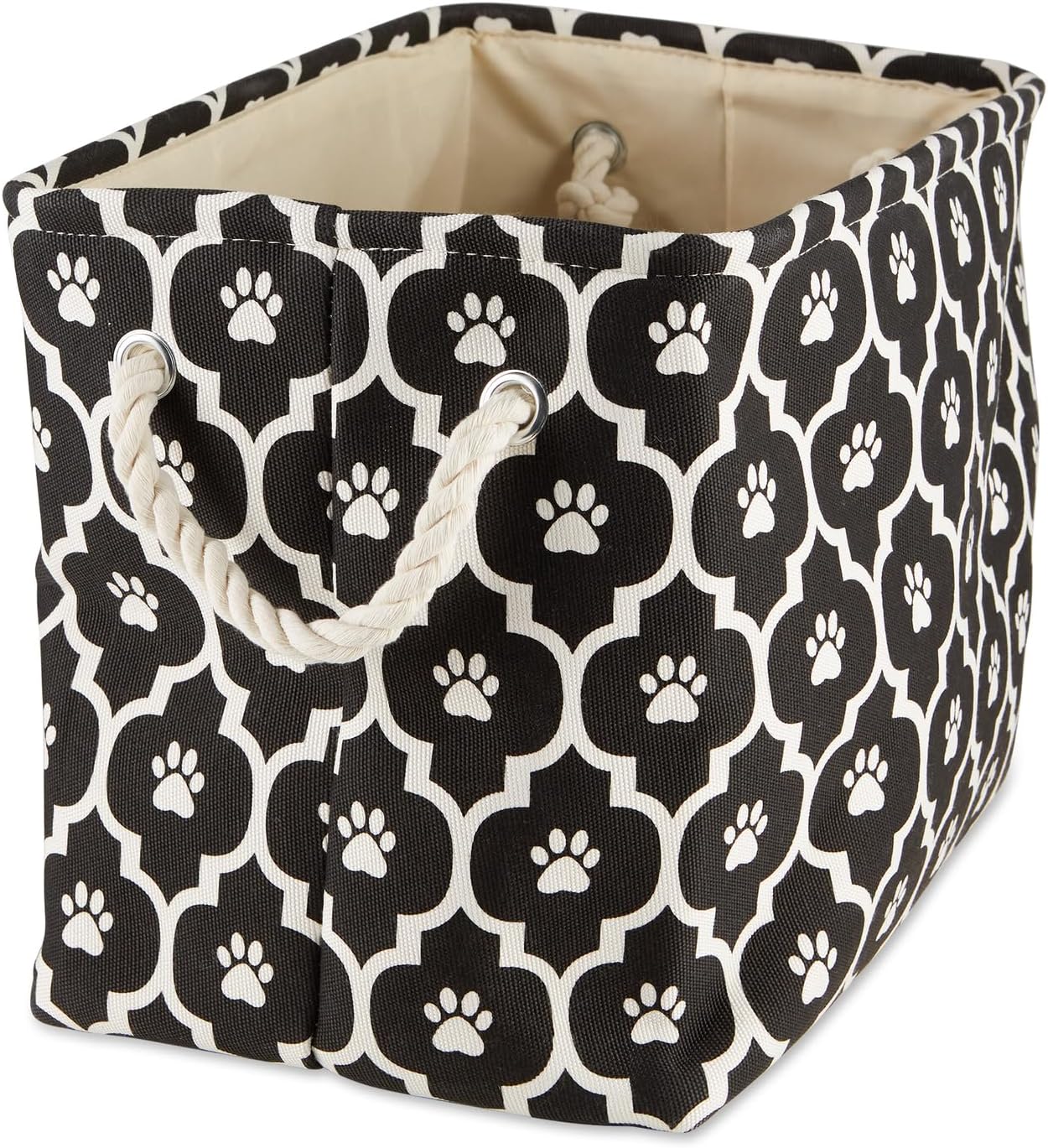DII Bone Dry RoundSmall Pet Toy and Accessory Storage Bin, 12"(Dia) x9(H), Collapsible Organizer Storage Basket for Home Decor, Pet Toy, Blankets, Leashes and Food-Gray Stripes