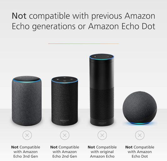 Battery Base in Black, for Echo (4th generation). Not compatible with previous generations of Echo or Echo Dot (1st Gen, 2nd Gen, or 3rd Gen).