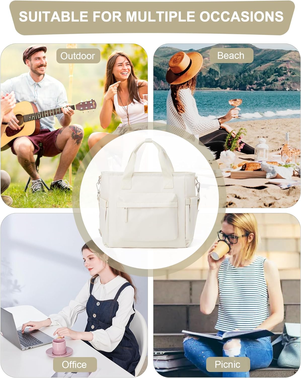 Lunch Bag Insulated Lunch Box Leakproof Lunch Tote Bags for Women Men,Portable Thermal Cooler Bag Lunch Containers with Shoulder Strap for Work, Family, Picnic, School, Outdoor,BBQ C2-Pinkpurple