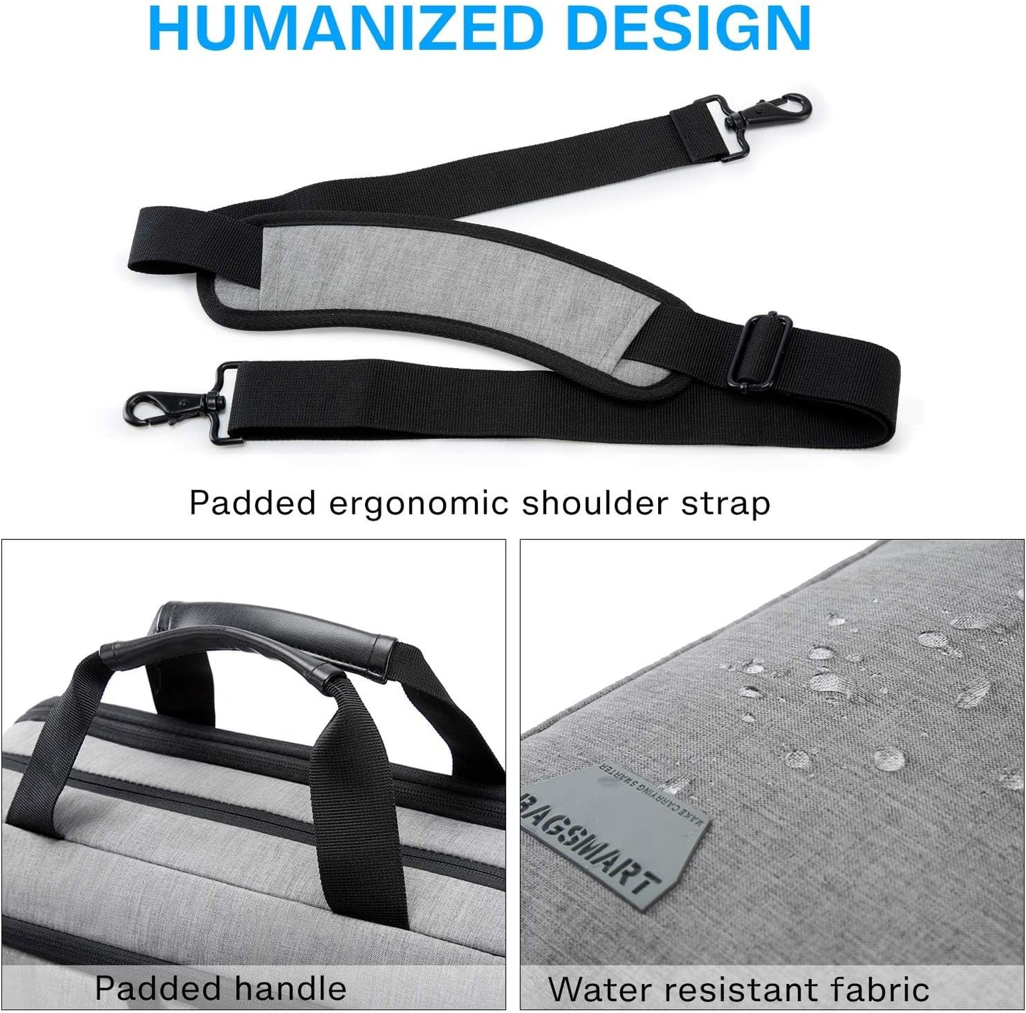 BAGSMART 17.3 Inch Laptop Bag, Expandable Computer Bag Laptop Briefcase Men Women Laptop Shoulder Bag