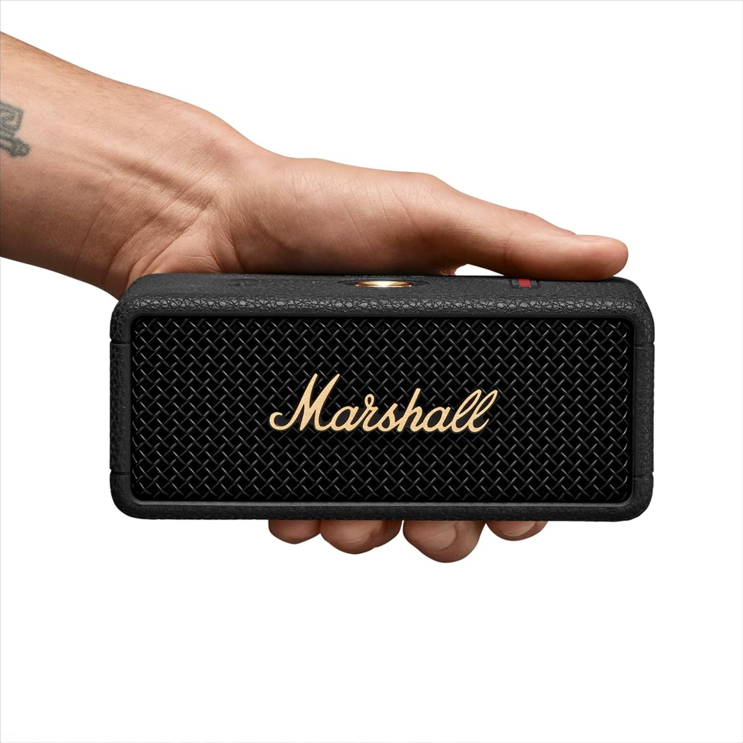 Marshall Emberton III Portable Bluetooth Speaker, Wireless, IP67 Rating Dust & Water Resistant, 32+ Hours Playtime, Quick Charge - Black & Brass