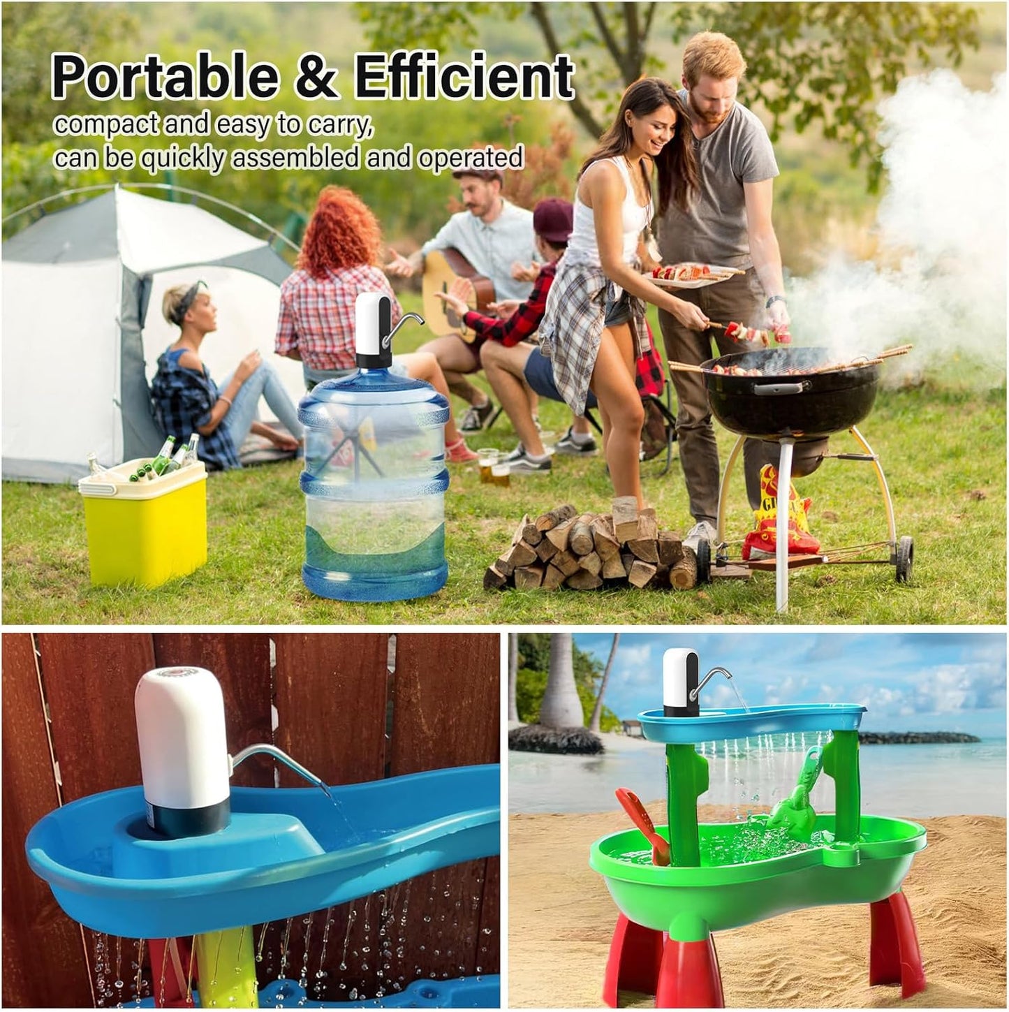 5 Gallon Water Dispenser Pump Rechargeable, Water Dispenser for 5 Gallon Bottle Bottom Loading, Portable USB Charging Automatic Drinking Mini Water Jug Dispenser