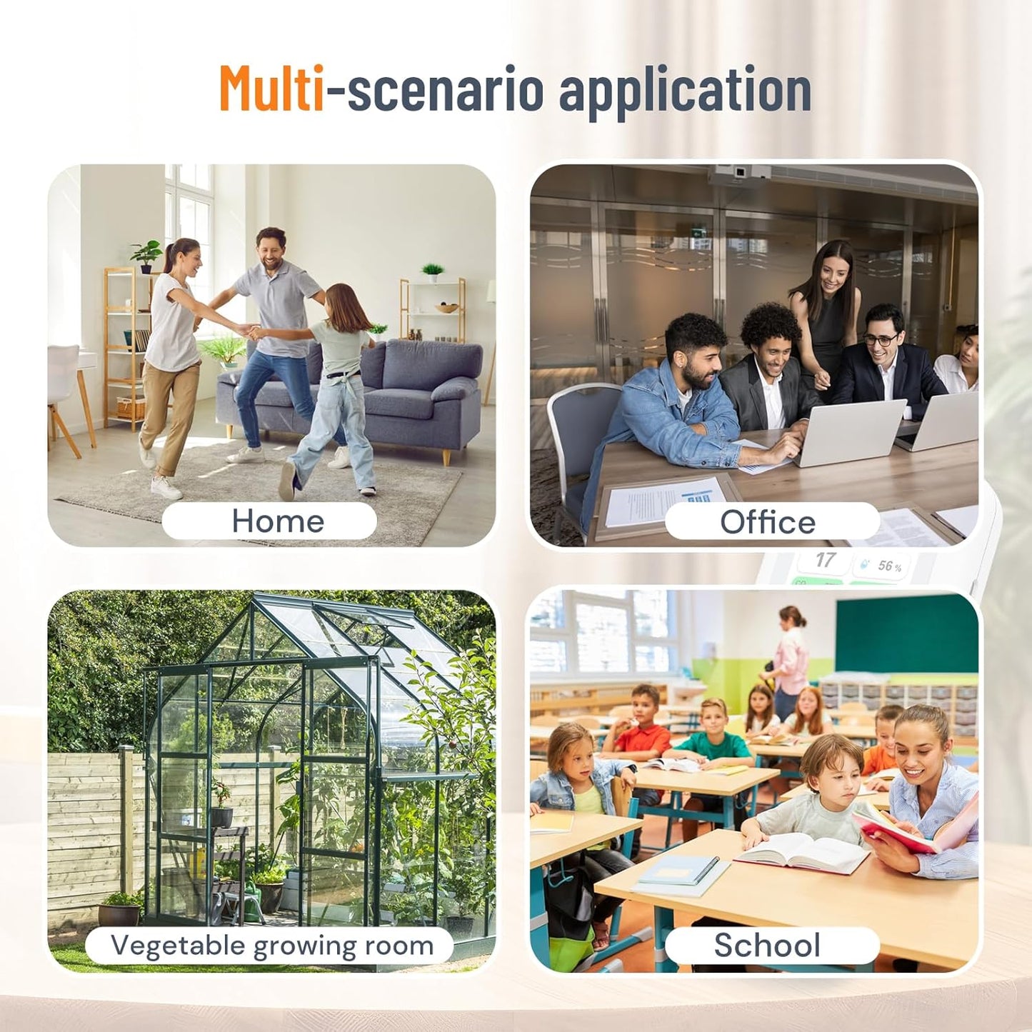 LifeBasis Air Quality Monitor Indoor, 10-in-1 Air Quality Detector with Stand, Real-Time Air Meter Test AQI, PM1.0, PM2.5, PM10, CO2, TVOC, HCHO, Particles, Temperature and Humidity with Alert -Black