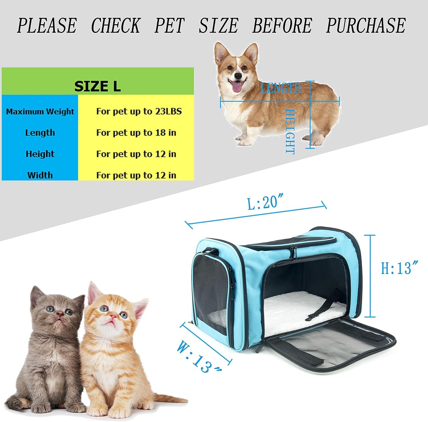 NextFri Soft Sided Carrier for Cats Dogs,TSA Airline Approved Collapsible Travel Pet Carrier (Magenta, Medium)