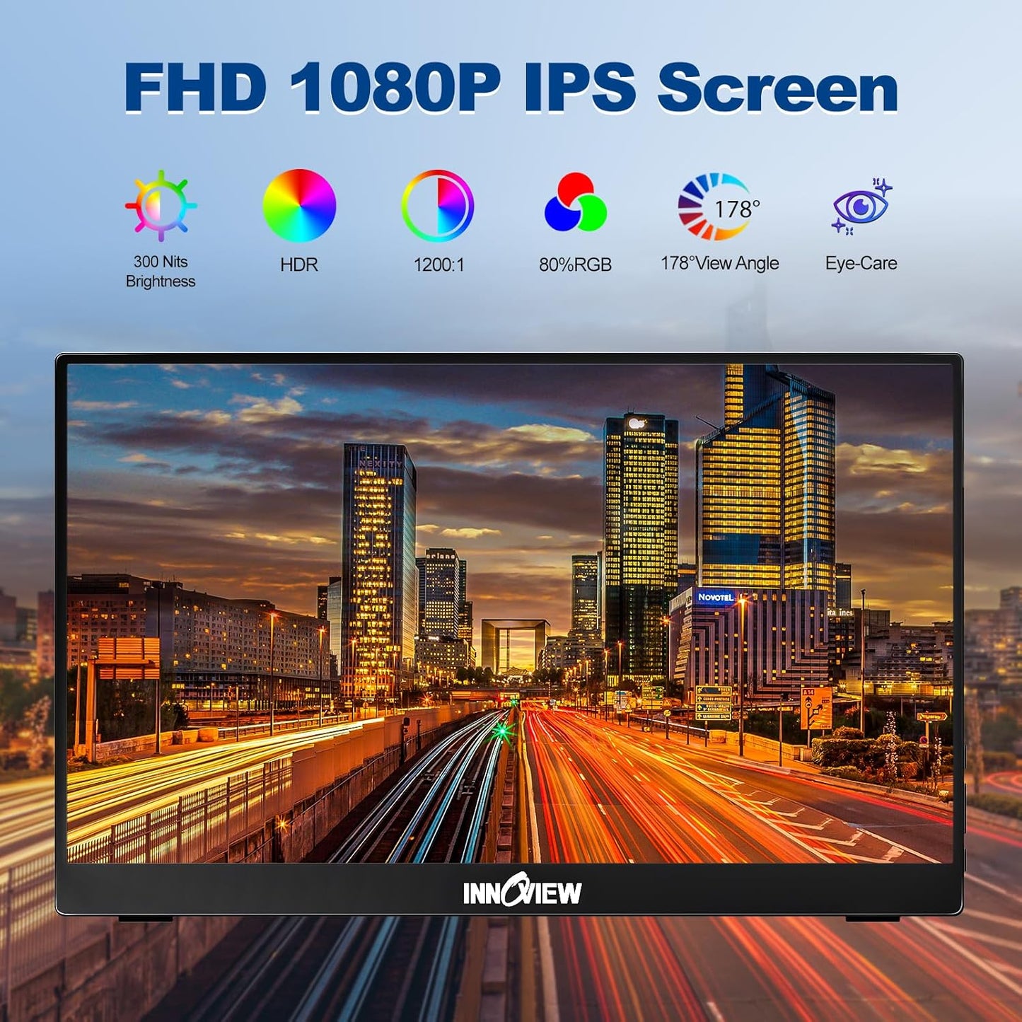 InnoView 4K OLED Portable Monitor, 14 Inch OLED Monitor for Laptop, 100% DCI-P3, 1MS with Speaker and Stand, USB-C HDMI High-end Screen for Laptop PC MAC Phone PS4 Xbox Switch