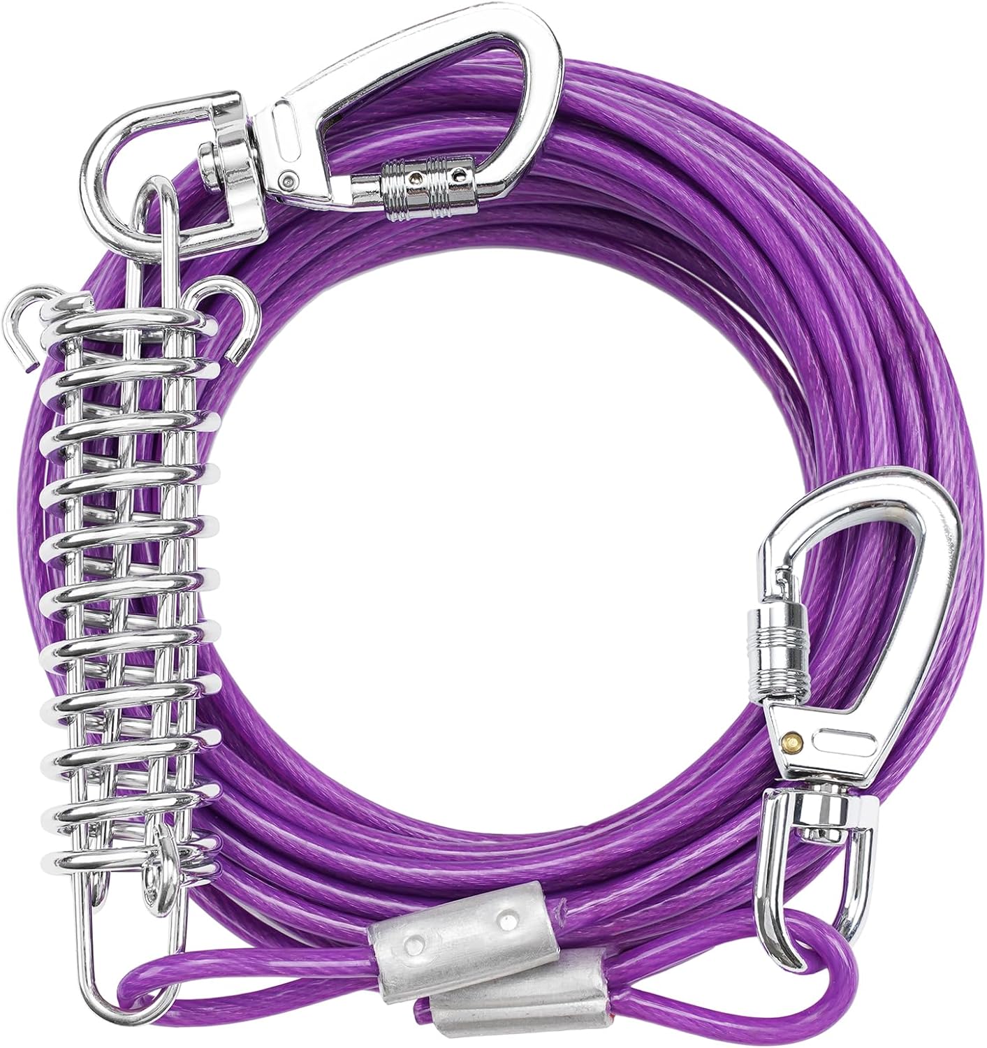 Dog Tie Out Cable Chew Proof, Long Dog Leash 30FT, Dog Runner for Yard Heavy Duty, Dog Chains for Outside, Sturdy Long Line Lead for Dogs Training Outdoor in Yard or Camping