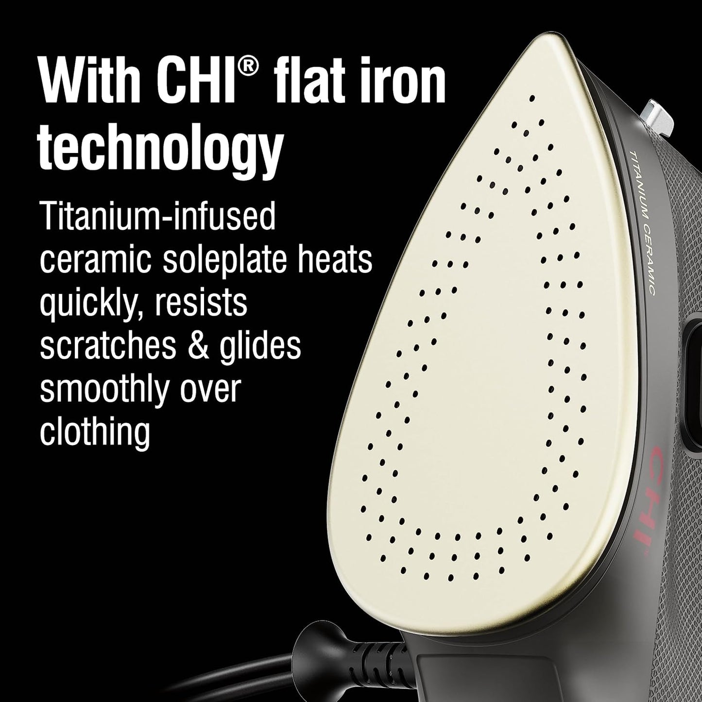 CHI Mini Iron, Titanium-Infused Ceramic Soleplate, Black,13120