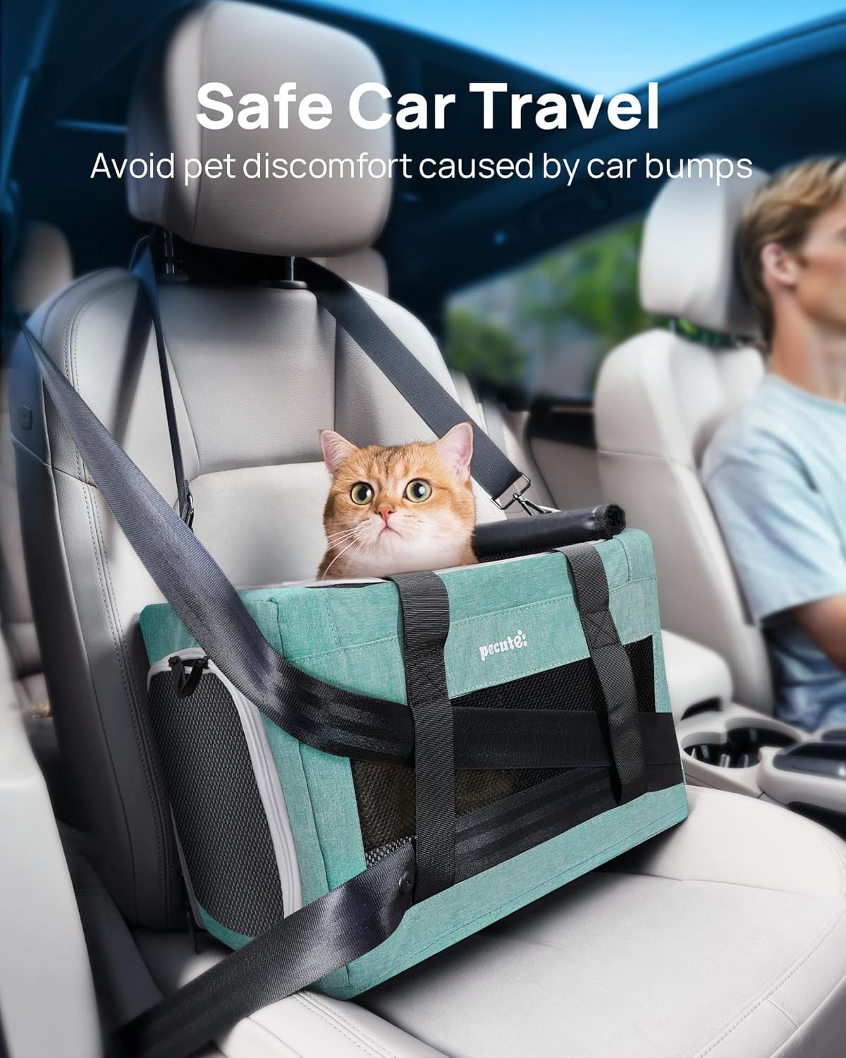 Pecute Cat Carrier Airline Approved, Thickened 5mm Steel Wire Frame, Stable Dog Carrier for Small Dogs, Breathable Foldable Pet Carrier with Sunshade, Suitable for Pets up to 5kg/11lbs (Dark Gray)