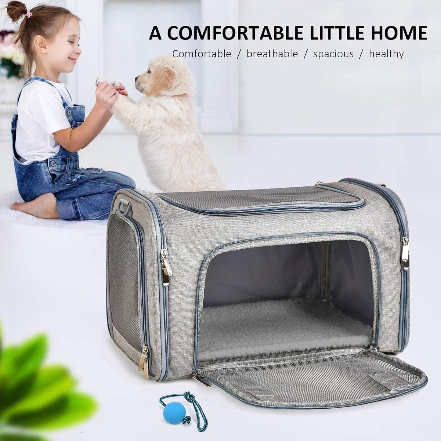 SFBAIHEN Cat Carriers Dog Carrier Pet Carrier for Small Medium Cats Dogs Puppies up to 15 Lbs, TSA Airline Approved Small Dog Carrier Soft Sided, Collapsible Waterproof Travel Puppy Carrier (Pink)