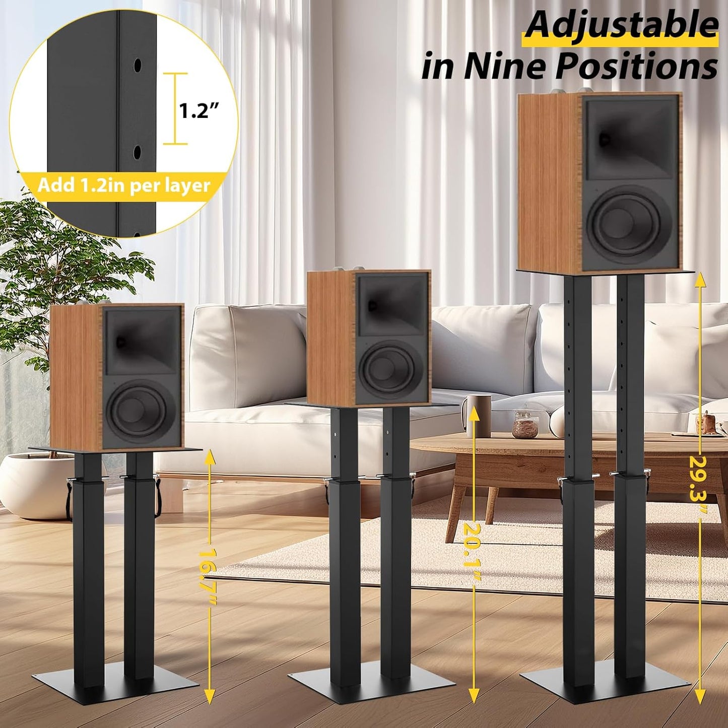 Purilite Select Adjustable Speaker Stands (Pair)