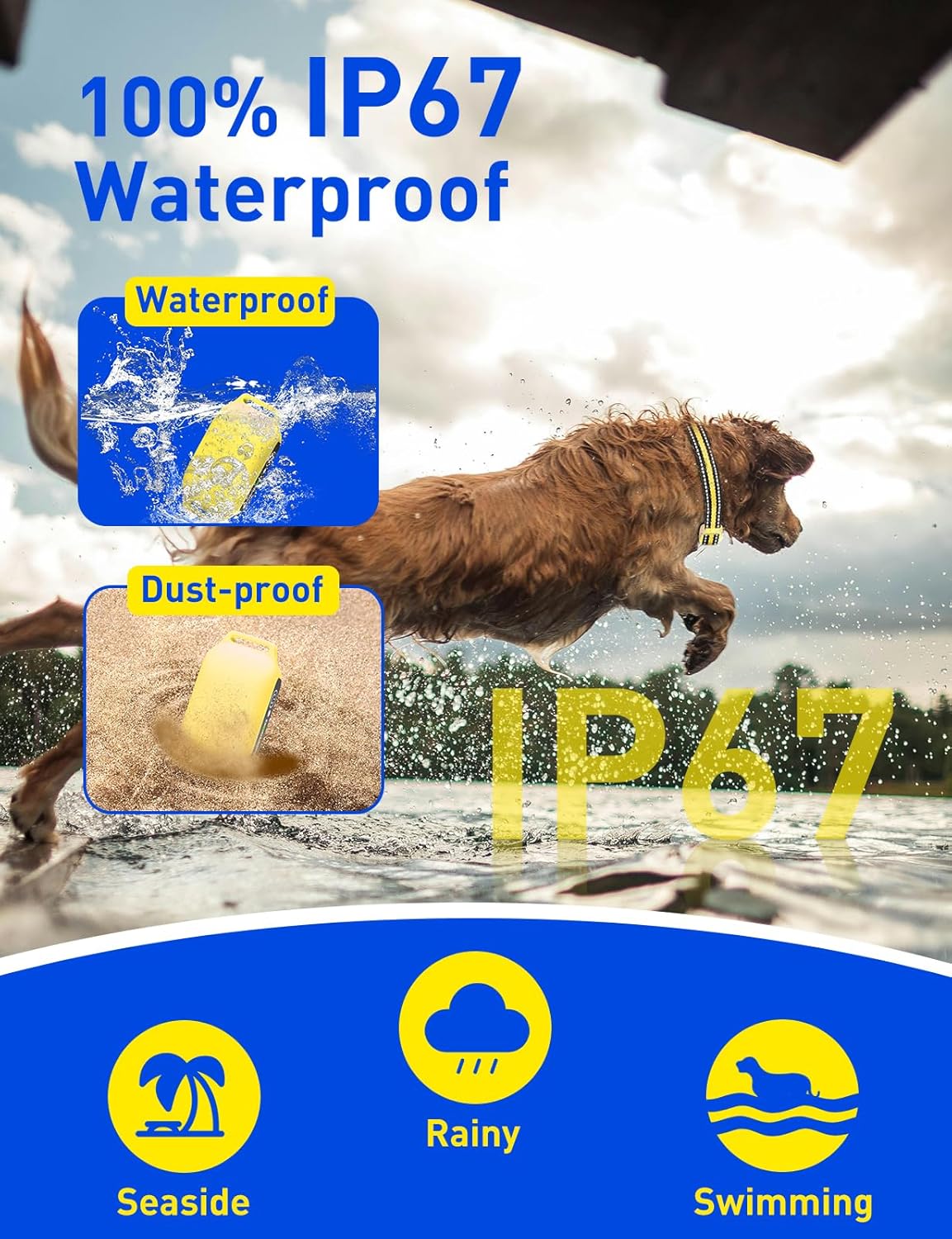 DOGLinsen 2-in-1 Bark and Shock Collar for Dogs, Smart Anti Barking Dog Training Collar with 5 Adjustable Sensitivity, Automatic Bark Collar with Remote, Vibration, Beep, Shock and Automatic