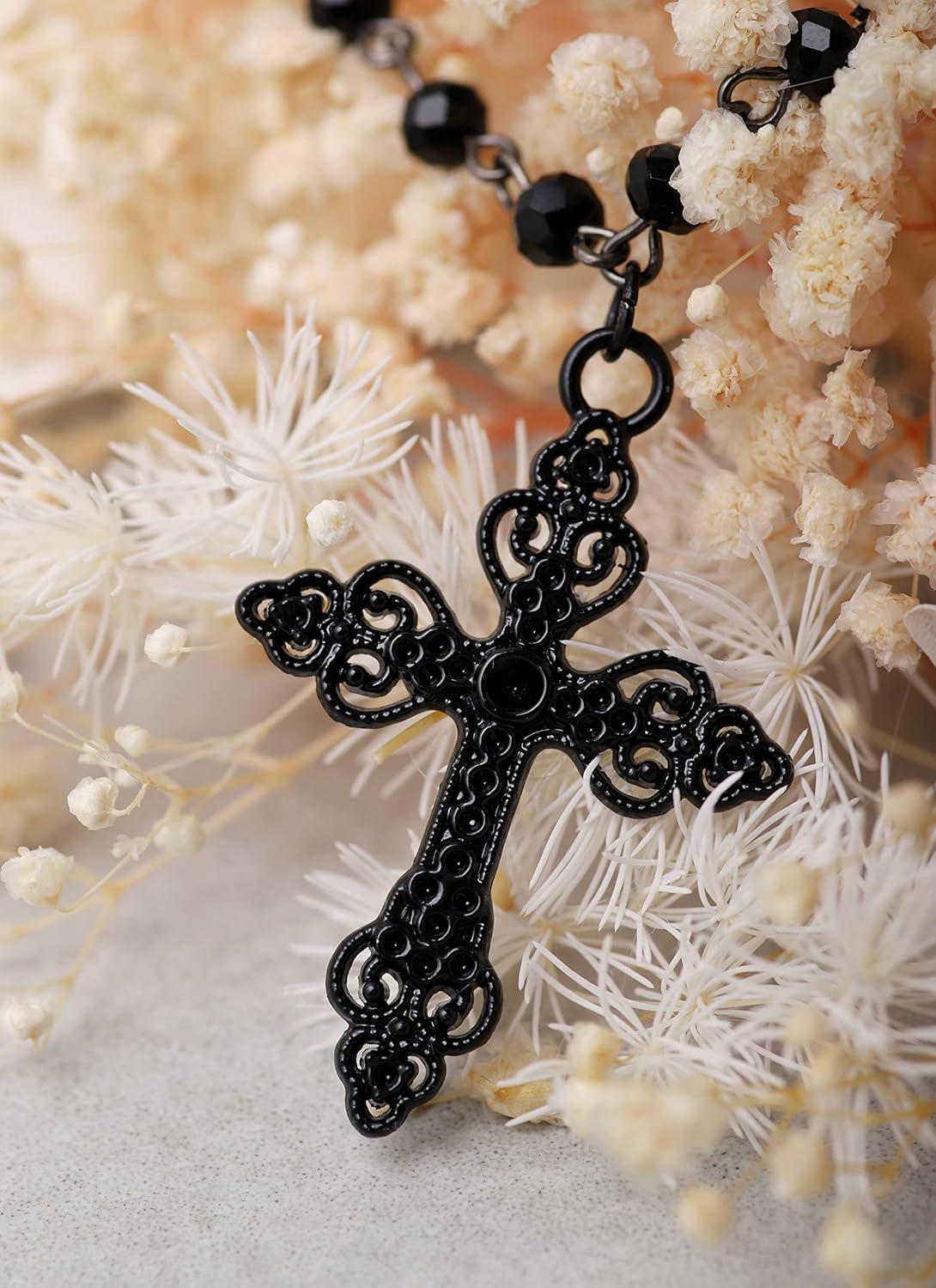 Sacina Gothic Cross Necklace, Cross Choker, Goth Jewelry Gift for Women