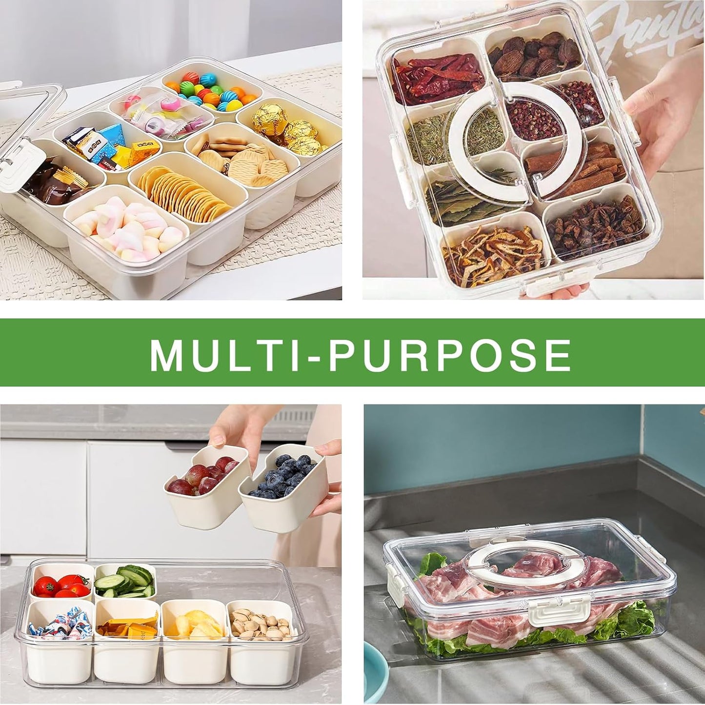 Purilite Select Clear Compartmentalized Snack Box
