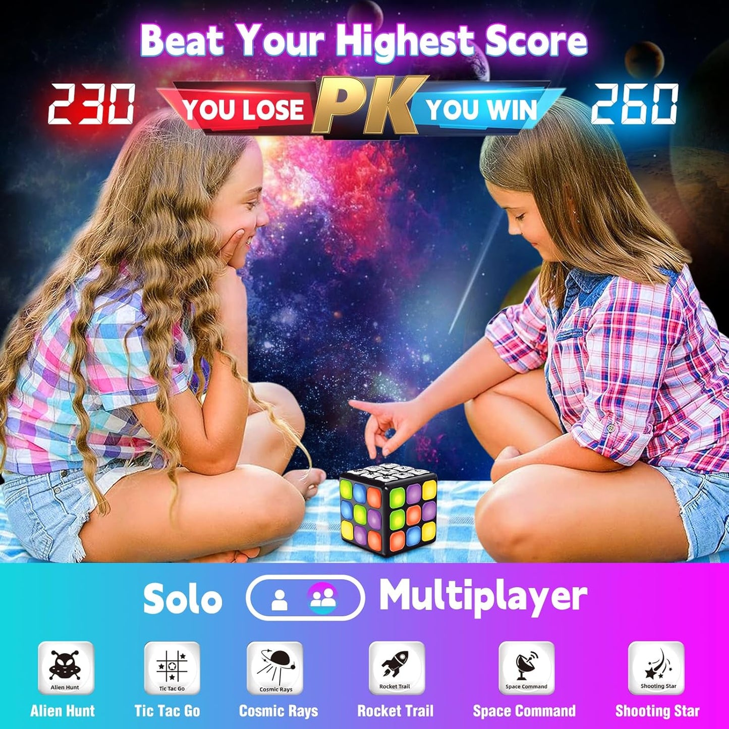 Rechargeable Game Activity Cube, 9 Fun Brain & Memory Games Toys for Kids, Toys for 6-12 Year Old Boys Gifts, for 6 7 8 9 10 11 12 Year Old Tweens & Teens, Boy Girl Toy Gift