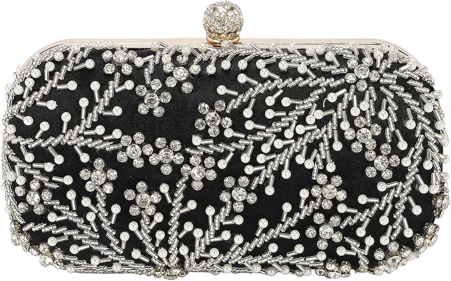 DTGN Evening Bags Clutch Purses for Women Formal, Bridal Purses Rhinestone Handbags Shoulder Bag with Chain Sparkly