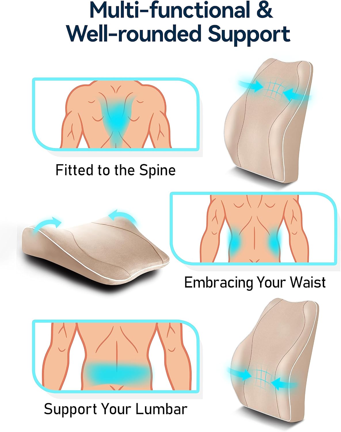 Purilite Select Ergonomic Lumbar Support Cushion