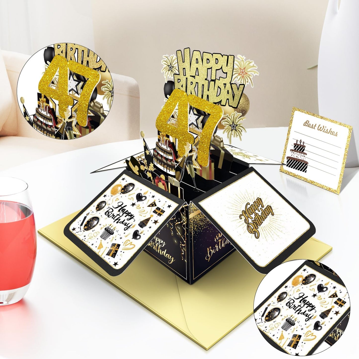 70th Birthday Card, 70th Birthday Decorations for Women Men, Happy Birthday 3D Cards for 70 Year Old Grandpa Grandma, Birthday Gift Box for Mother Dad