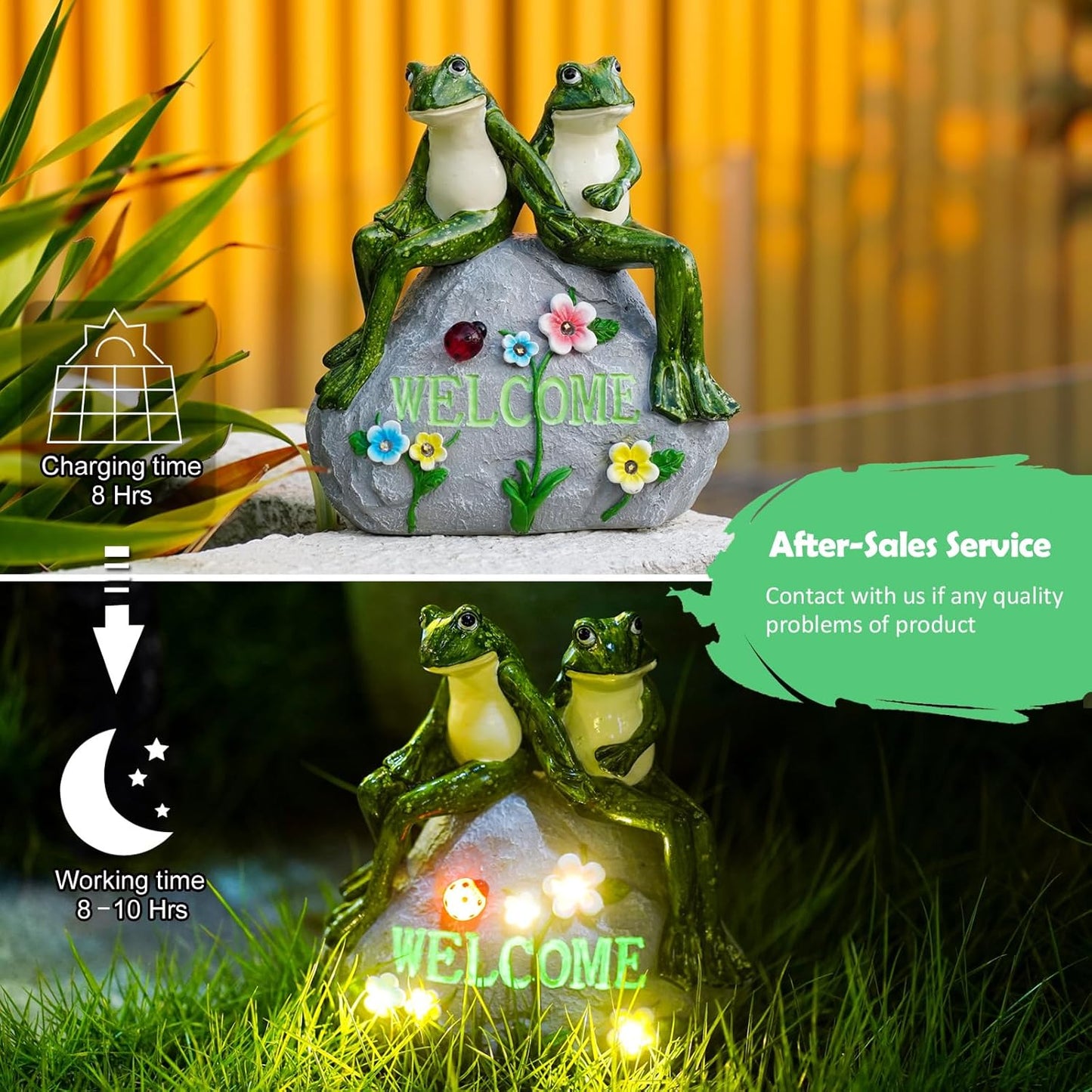 Nacome Solar Frog Riding Turtle for Garden Decor - Outdoor Statues for Patio,Yard,Balcony Ornament,Turtle Gifts for Women/Mom/Grandma,Mom's Best Gift