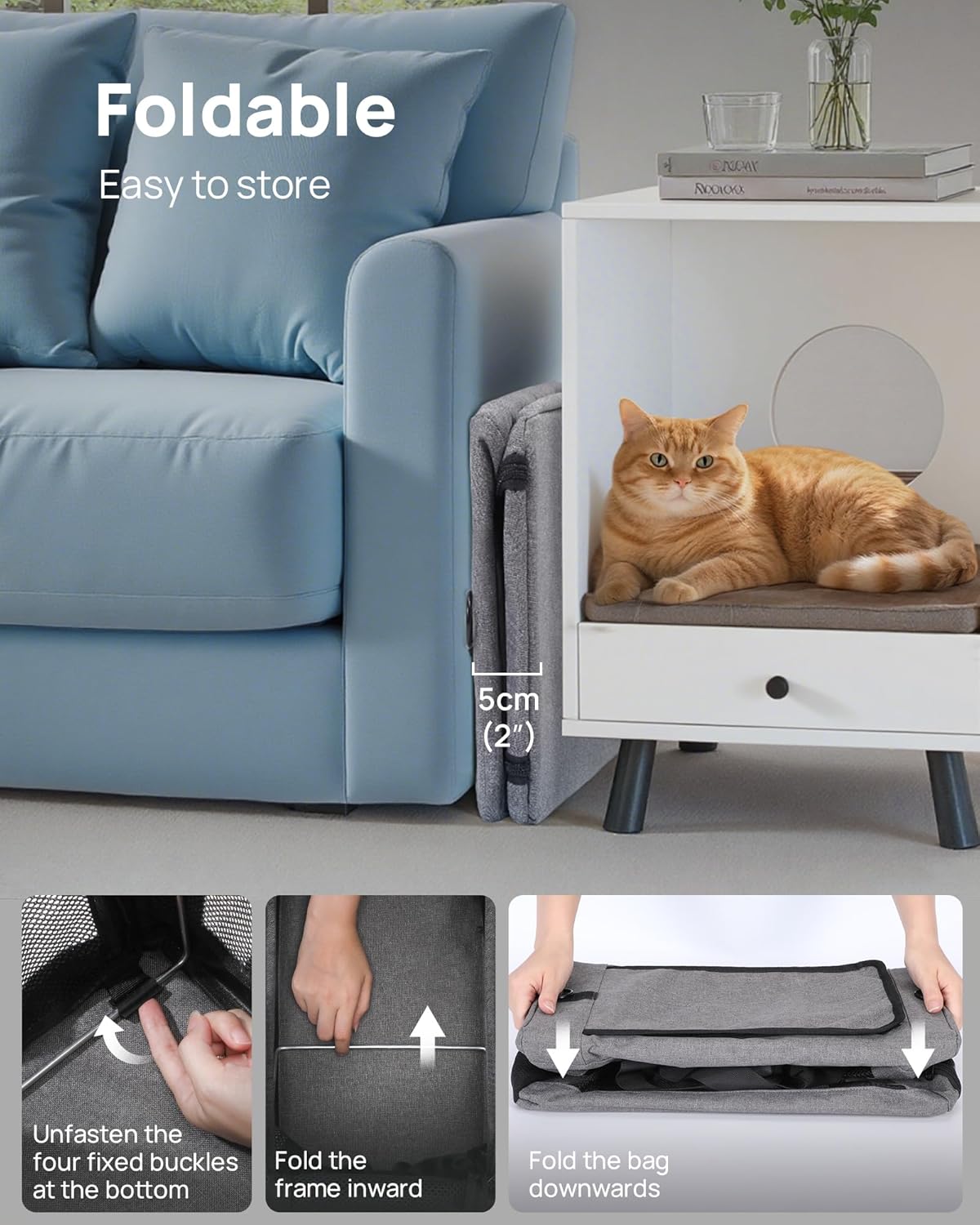 Pecute Cat Carrier Airline Approved, Thickened 5mm Steel Wire Frame, Stable Dog Carrier for Small Dogs, Breathable Foldable Pet Carrier with Sunshade, Suitable for Pets up to 5kg/11lbs (Dark Gray)