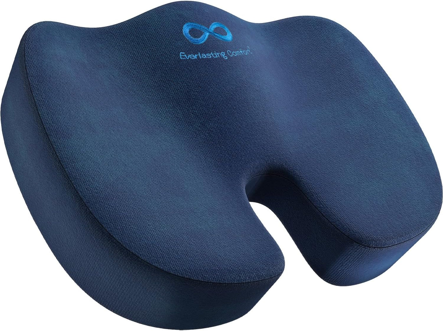 Everlasting Comfort Memory Foam Seat Cushion - Office Chair Cushion for Work, Travel, Car Support Pillow for Driving - Portable Seat for Chairs and Desks - Coussin Chaise - Black
