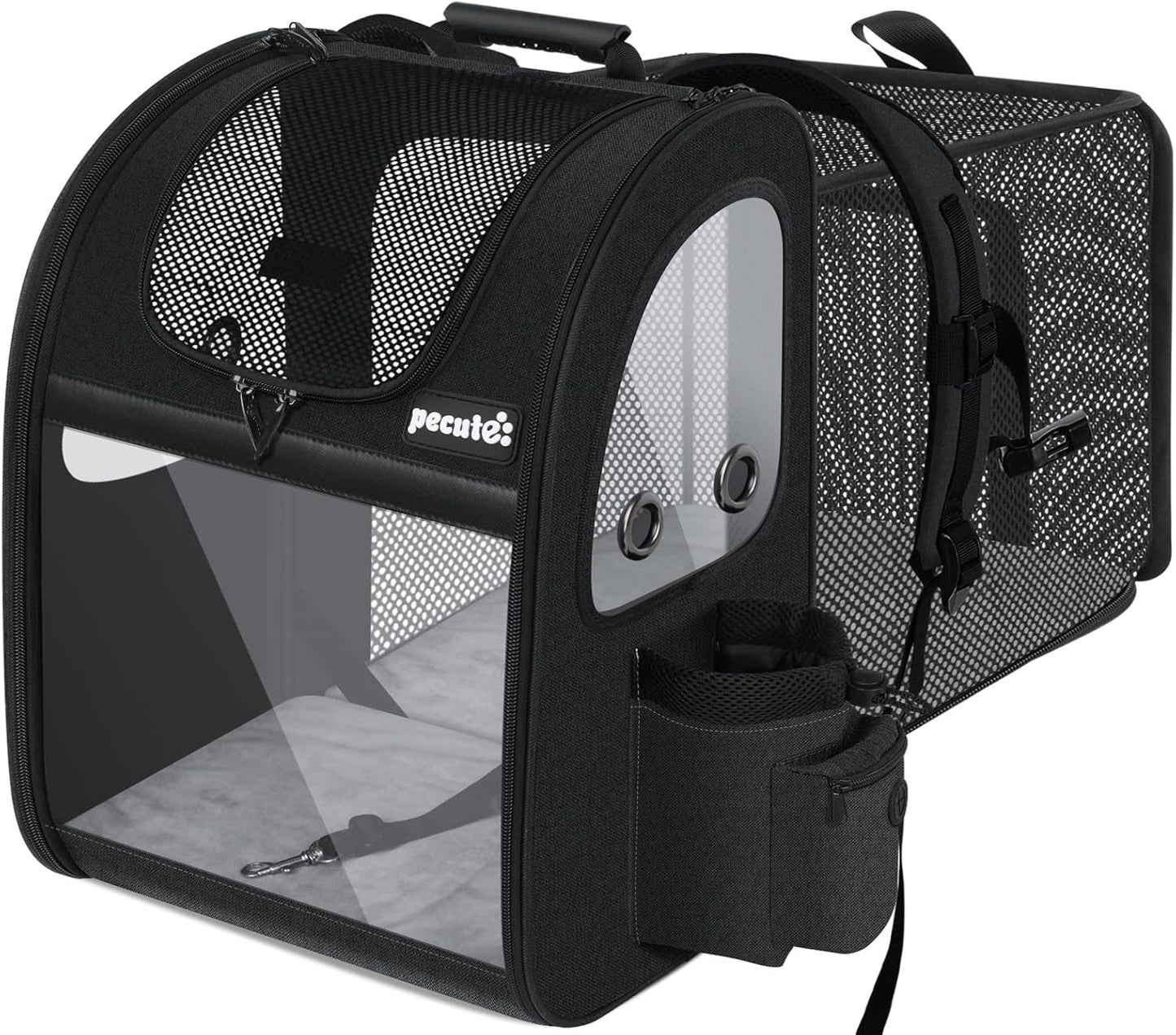Pecute Pet Carrier Backpack, Dog Carrier Backpack Expandable with Breathable Mesh for Pets <6kg, Pet Backpack Carrier for Hiking Travel Camping Outdoor