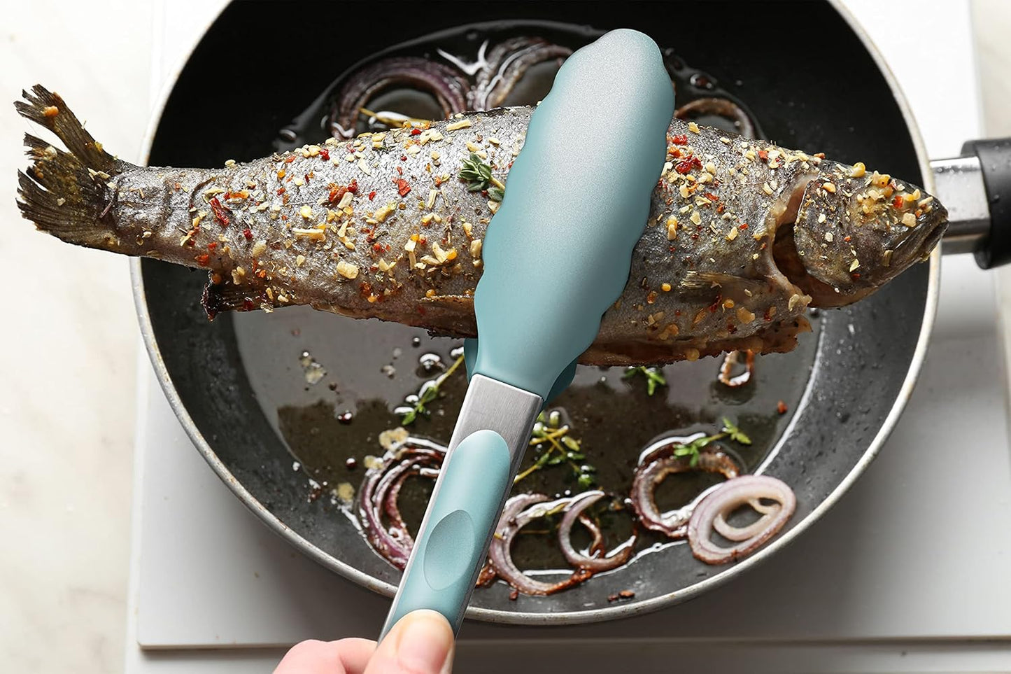 Purilite Select Silicone & Stainless Steel Kitchen Tongs