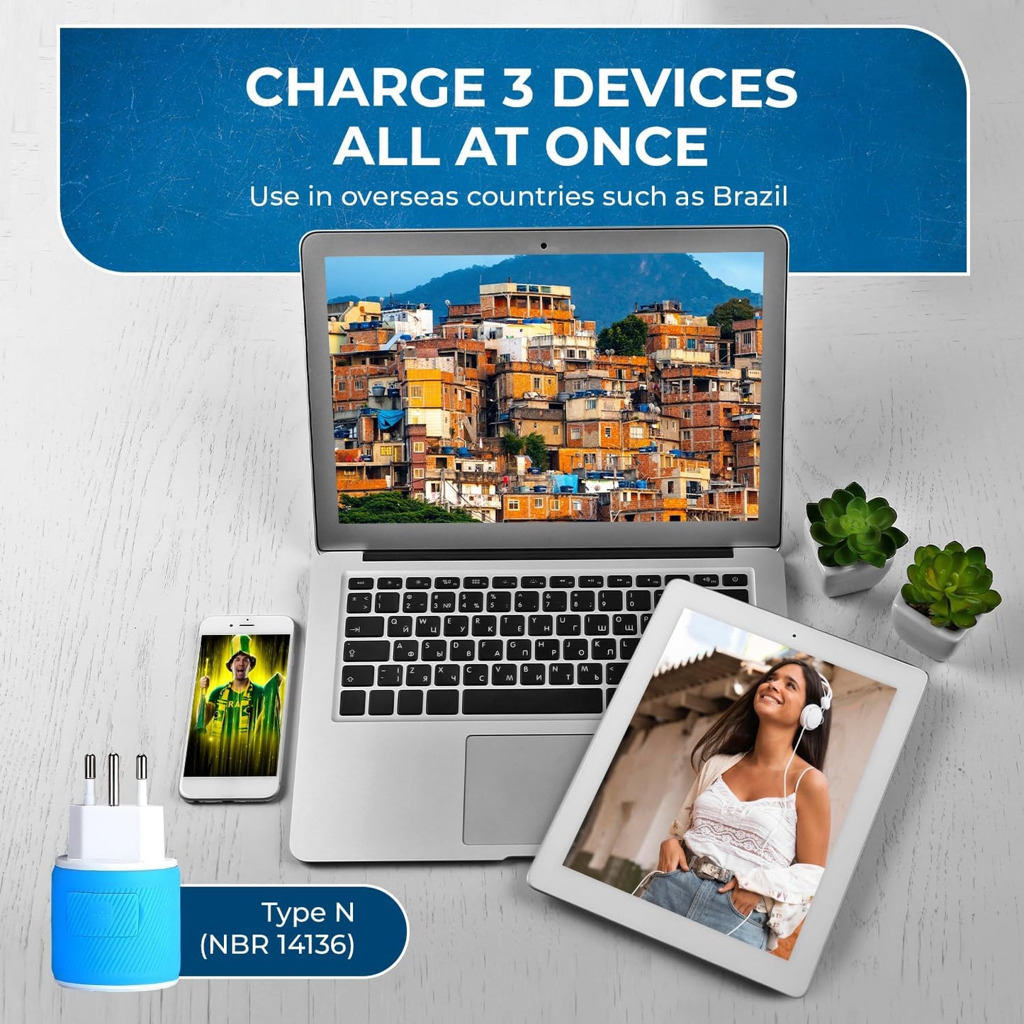 OREI South Africa, Botswana, Namibia Travel Plug Adapter with Dual USB - USA Input - Type M (U2U-10L), Will work with Cell Phones, Camera, Laptop, Tablets, iPad, iPhone