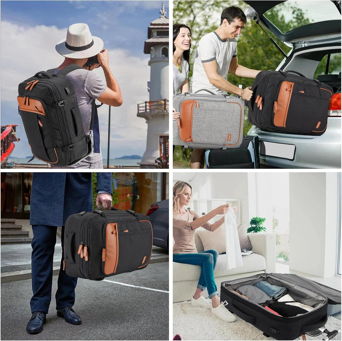 Lumesner Carry on Backpack, Extra Large 40L Flight Approved Travel Backpack for Men & Women - PuriLite
