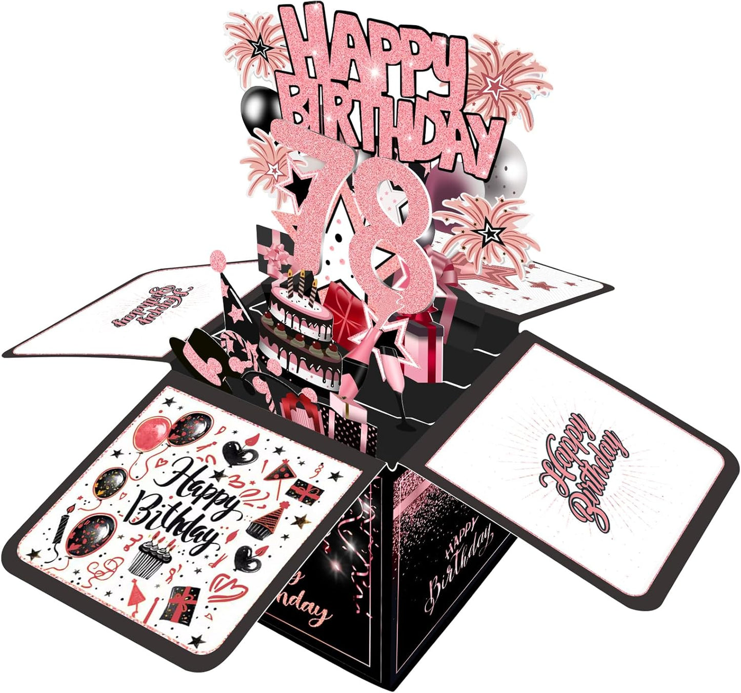 70th Birthday Card, 70th Birthday Decorations for Women Men, Happy Birthday 3D Cards for 70 Year Old Grandpa Grandma, Birthday Gift Box for Mother Dad