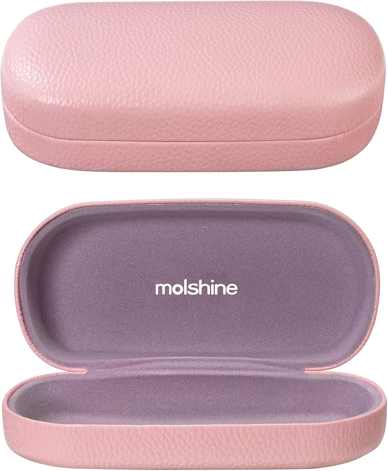 molshine Hard Shell Leather Sunglasses Case,Classic Large Glasses Case for Women Men,Sunglass Eyeglasses