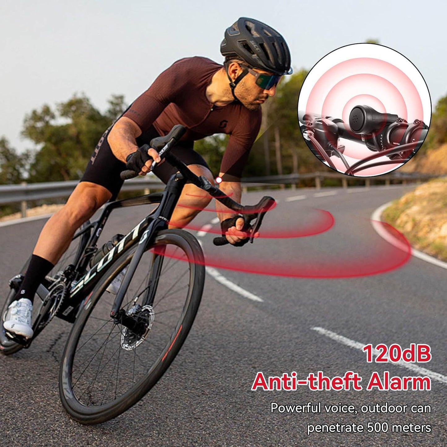 Universal Bicycle Bell with USB Rechargeable Horn and Alarm
